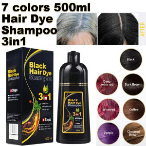 500ml Hair Color Dye Shampoo 3 In 1 Instant Coloring Shampoo Natural Fast Hair Dye Plant Essence Hair Colorng Cream Women Men