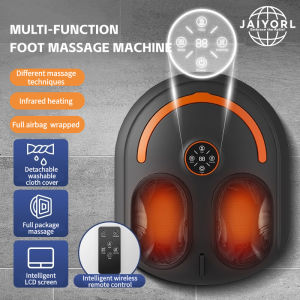 JAIYORL เครื่องนวดเท้าพร้อมการบีบอัดอากาศและความร้อน 4 โหมดเครื่องนวดเท้า Shiatsu พร้อมรีโมทคอนโทรลไร้สาย