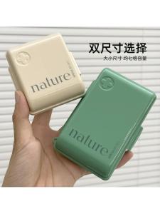 กล่องเก็บยาแบบญี่ปุ่นความจุขนาดใหญ่พร้อมฝาปิด กันชื้น กระดาษทรายแบ่งส่วน กล่องเก็บยาพกพา กล่องเก็บยาแบบแยกชั้น