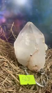 Trụ tinh thể Thạch Anh trắng thanh tẩy năng lượng vũ trụ mạnh bẩy màu tán sắc mã 369