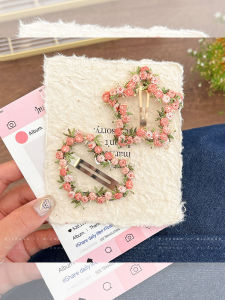 กิ๊บติดผมรูปหัวใจรูปดาวสีชมพูหวานสำหรับผู้หญิง กิ๊บติดผมด้านข้าง กิ๊บติดผมรูปใบไม้ กิ๊บติดผมรูปต้นไม้ กิ๊บติดผมรูปดอกไม้ ประดับผม