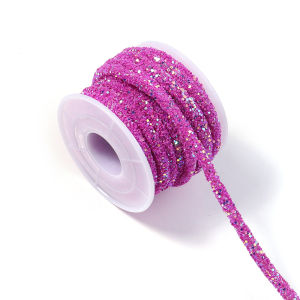 5yards 6mm Sequies Rhinestones Soft Cords Chain For Jewelry Making DIY Crafts Garment Decor Trim Applique Sewing Accessories