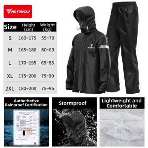 Motowolf | Waterproof Fast Put On Raincoat For Man