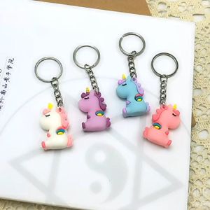 MOMO 1PC Cute Unicorn Pendant Keychain Cartoon Mini Keychain Gift Souvenir