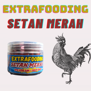 EXTRAFOODING BIRU (TOPLES) SETAN MERAH NEW - 100 Butir sarapan ayam