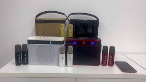 SG【READY STOCK】Bluetooth Speaker Wireless Speaker Portable Audio with Dual Microphone Family KTV Mobile Phone Karaoke Family Karaoke蓝牙音箱/无线扬声器/家庭卡拉OK