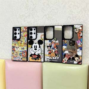 เคสโทรศัพท์กระจกใหม่สำหรับ S25 Samsung Galaxy S25 S25เป็นพิเศษ S24 S24อัลตร้ากับรูปแบบมิกกี้และเพื่อนๆดีไซน์ปกป้องกล้องที่ยกขึ้น CASE-TT-FY S23สไตล์อัลตร้าอิน