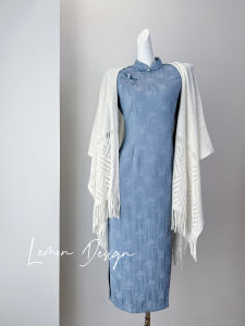 Elegant New Chinese Style Cheongsam Artistic Low Cut Slit Daily Wear Floral Patterned Short Sleeve Midi Qipao for Women