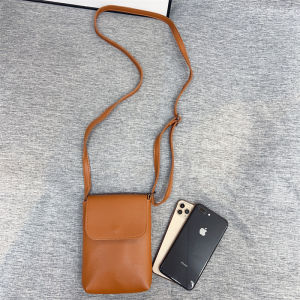 กระเป๋าสะพายข้างแบบหนัง PU สไตล์เกาหลี กระเป๋าใส่โทรศัพท์มือถือสำหรับผู้หญิง กระเป๋าสะพายข้างแบบปรับได้ กระเป๋าสะพายข้างแบบลำลอง