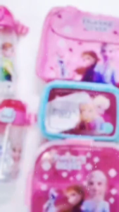 Comel Kids Princess Elsa Lunch Box Water Bottle 450ml Bag Bekas Makan Botol 600ml 儿童饭盒水壶