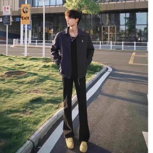 OUMULONG | Black Thin Summer Rugged Stylish Slimming Denim Pants