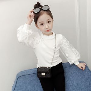 Baby Girl Blouse Kids Girls Long Sleeve T-Shirt Cotton Bubble Puff Sleeve Clothing 3-8Years Ootd For Kids Girl
