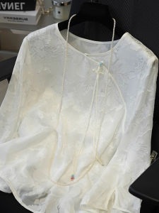 New Chinese Style National Trend Asymmetrical Hem Chiffon Shirt Autumn Fashionable High-End Loose Top Retro Anti-Aging