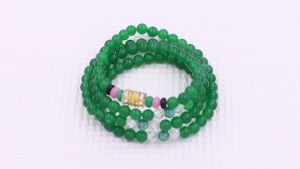 Vòng chuỗi 108 hạt đá thạch anh xanh lá charm Lục tự kim ngôn - hạt 6 ly 8 ly 10 ly - vòng chuỗi niệm Phật vòng chuỗi tay