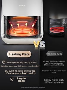Supor | Dual Heat Source Electric Fryer Non-Flip Steam Tenderness Large Capacity