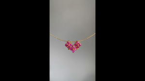 Total 2.04ct No Heat Burma Melee Ruby Pendant in 18K Yellow Gold-Ruby Pendant