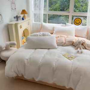 Home Sabai : ชุดผ้าปูที่นอน ชุดเครื่องนอน ขนาด 6 / 5 ฟุต สไตล์มินิมอล Cotton100% ทอ3ชั้น หนานุ่ม