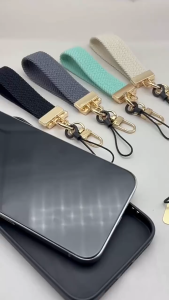 Cell Phone Weaving Metal Card Short Hand Lanyard Strap Metal Card Mobile Phone Strap Outdoor Anti Loss Pendant Phone Wrist Straps