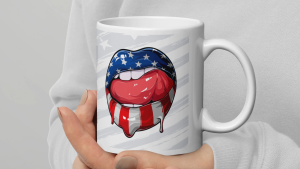 คูลเลอร์คิง USA LIPS  แก้วกาแฟ 11 หรือ 15 ออนซ์ สีขาว – เหมาะสำหรับชา กาแฟ และของขวัญ ของที่ระลึก