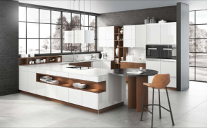 Tủ bếp Hồng Anh cánh acrylic được thiết kế hiện đại tích hợp đầy đủ phụ kiện đáp ứng nhu cầu
