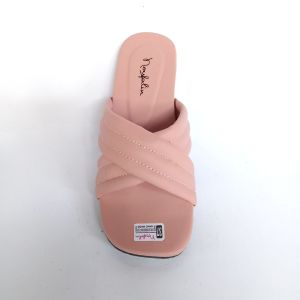 Sandal wanita teplek pluffy silang model terbaru sendal flat cewek