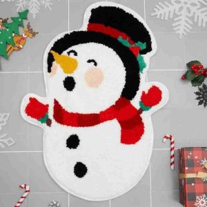 Thảm Ông Già Noel Không Đều Nhào Nặn Của VIKAMA Chất Liệu Polyester Mềm Mại In Họa Tiết Giáng Sinh Chống Trơn Trượt Thấm Hút Dùng Cho Lối Vào Phòng Ngủ Trang Trí Nhà Cửa Ngày Lễ.