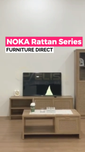 LOFT Design NOKA printed rattan with glass door bookcase/ bookshelf/ rak buku/ kabinet buku