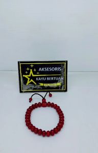 Gelang Serutan Bahan Red Coral Marjan Butiran Pipi