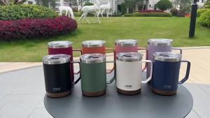 TYESO | Ly Giữ Nhiệt Cà Phê Bằng Thép Không Gỉ TYESO 530/710ml Có Tay Cầm Và Nắp Đậy Vân Gỗ Thân Thiện Với Môi Trường Dùng Cho Công Việc Và Gia Đình