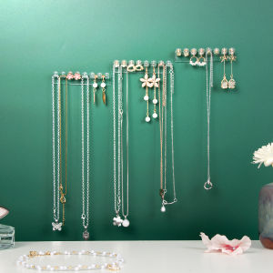 3/6/12/18pcs Wall Mounted Jewelry Storage Rack Earrings Necklace Bracelet Storage Holder For Household Gift For Valentines Da