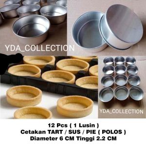 1 LUSIN 12 PCS Cetakan Kue Tart Mini Diameter 6 cm Tinggi 22 cm press tanpa sambungan / Cetakan kue tartlet mini / Cetakan Pie Polos