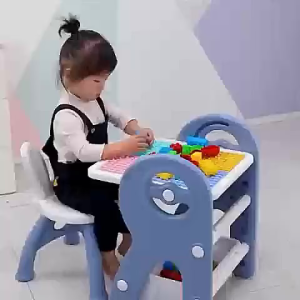 LUCKYBABE Multifunctional Childrens Drawing Board Erasable Building Block Set Toy Kids Creative Play Learning Activity Center