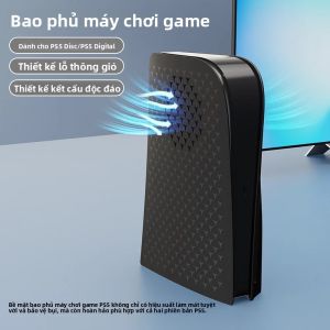 Vỏ Bảo Vệ Cao Cấp HONCAM Bằng Nhựa ABS Cho Máy Chơi Game PS5 Chống Bụi Màu Đen Dành Cho Phiên Bản Đĩa Và Phiên Bản Kỹ Thuật Số