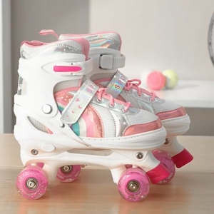 Beginner Children Roller Skate Front Flash Wheel Adjustable Inline Skate Shoes Outdoor/Indoor