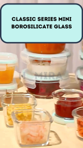 Homira Classic Series Mini Borosilicate Glass Food Container – Airtight Leakproof | (130ml–450ml)