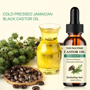 Mix Castor Oil and Rosemary Oil for Hair Growth Enhances hair thickness and Shine Reduce Hair Loss and Split Ends Hair Care Oil