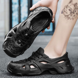 Paris Shoelace Hole Shoes Ins Super Hot Summer Thick Sole Sneaker Wading Shoes Cut Out Sandals Vcruan Same Style