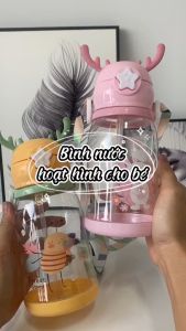 Bình Sừng Huơu Tuần Lộc Cho Bé Dung Tích 600ml Bình Nước Đi Học Cute Cho Bé Trai Và Bé Gái