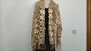 Elegant Sequin Glitter Evening Dress Shawl Women Tassel Party Shawls Wraps Bridal Bridesmaid Wedding Shawl Boleros Shrugs Capes