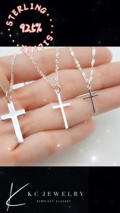 KC Jewelry S925 - Silver Glossy Cross Pendant - 925 Pure Silver - High Quality - Rust-Resistant - Free Gift Box