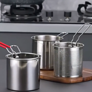 PANCI PENGGORENGAN REBUS STAINLESS STEEL TEBAL SERBAGUNA - NEW PANCI DEEP FRYER MULTIFUNCTION 1200ML 4 IN 1 - panci rebus