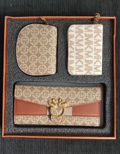 Hadiah Paket Dompet 3 in 1 Untuk Wanita Motif Vintage kd 173