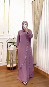Gamis Jumbo Model Terbaru Elvira Dres Ceruty babydoll Aplikasi Swarosky M L XL XXL 3XL Baju Muslim Remaja Kekinian Ootd Hijab Dress Kondangan Seragaman Keluarga Warna Maroon Hitam Olive Burgundy Lavender