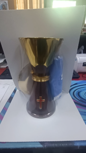 CHALICE WITH PATTEN TWO TONE COLOR (BRASS MATERIALS) GOLD & BRONZE
