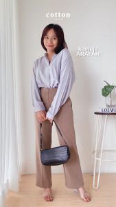 COTTON INSTYLE - Arafah Kemeja Basic Wanita Atasan Kemeja Polos Wanita