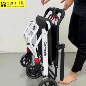 (READY STOCK) 6.9KG Aluminium Lightweight Foldable Transit Wheelchair Flight Wheelchair for Travel Elderly Disable