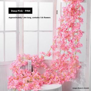 Decorative Iron Art Stair Railings Wrap Nursery Indoor Green Vine Flower Beautify Corner Hide Festive Wedding Pull String