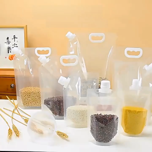 ถุงน้ำพับได้ สี่ขนาด ใช้ซ้ำได้ มีหูหิ้ว มีฝา เก็บธัญพืช