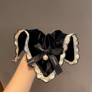 Velvet Lace Square Scarf & High-End Sensation Hair Accessories: A Stylish Combination