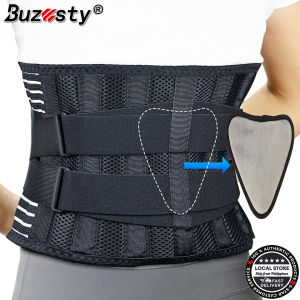 Buzesty Adjustable Retractable Waist Back Support Belt with Thickening Lumbar Pad for Pain Relief Sciatica Herniated Disc & Scoliosis
